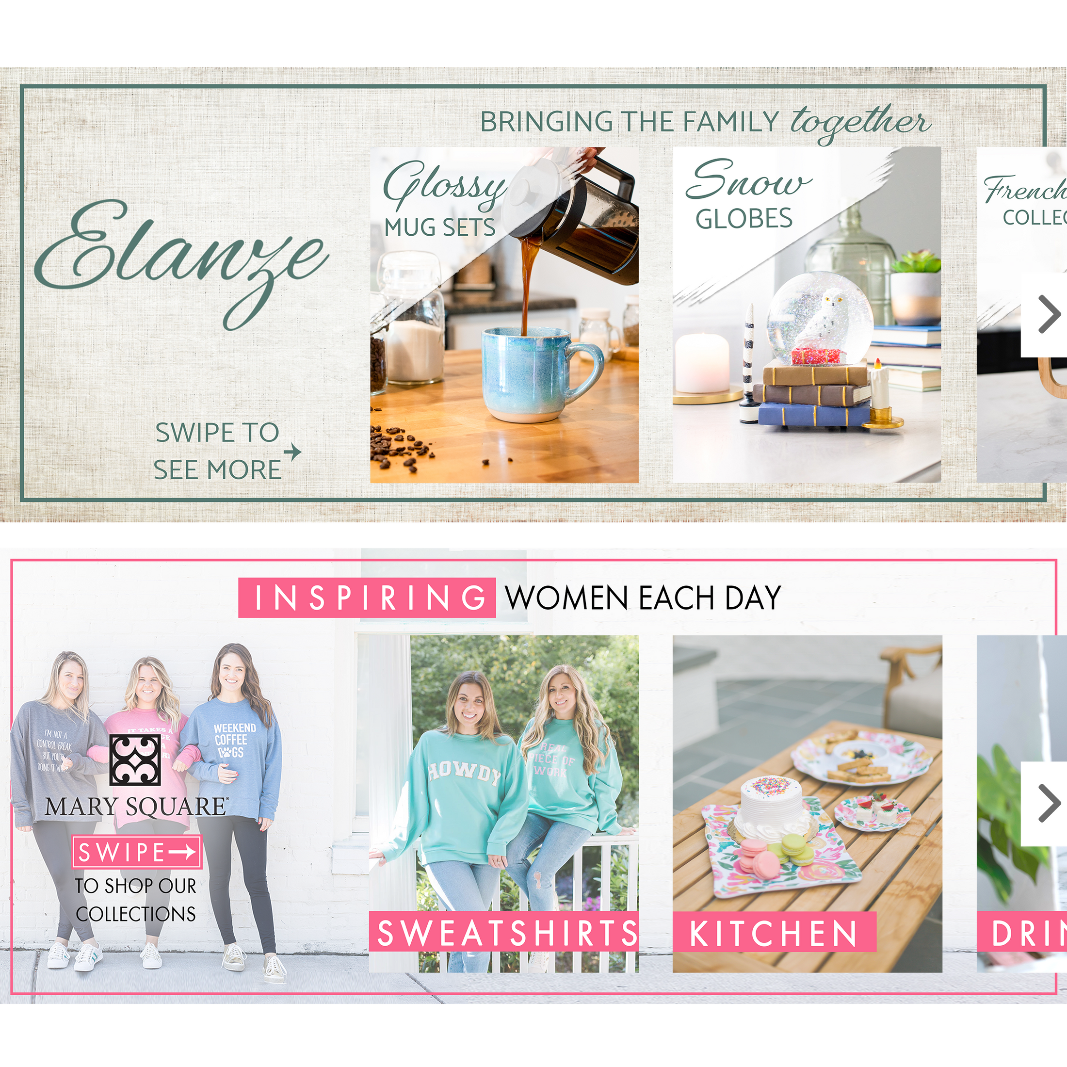Elanze Designs and Mary Square Amazon Brand Story Examples