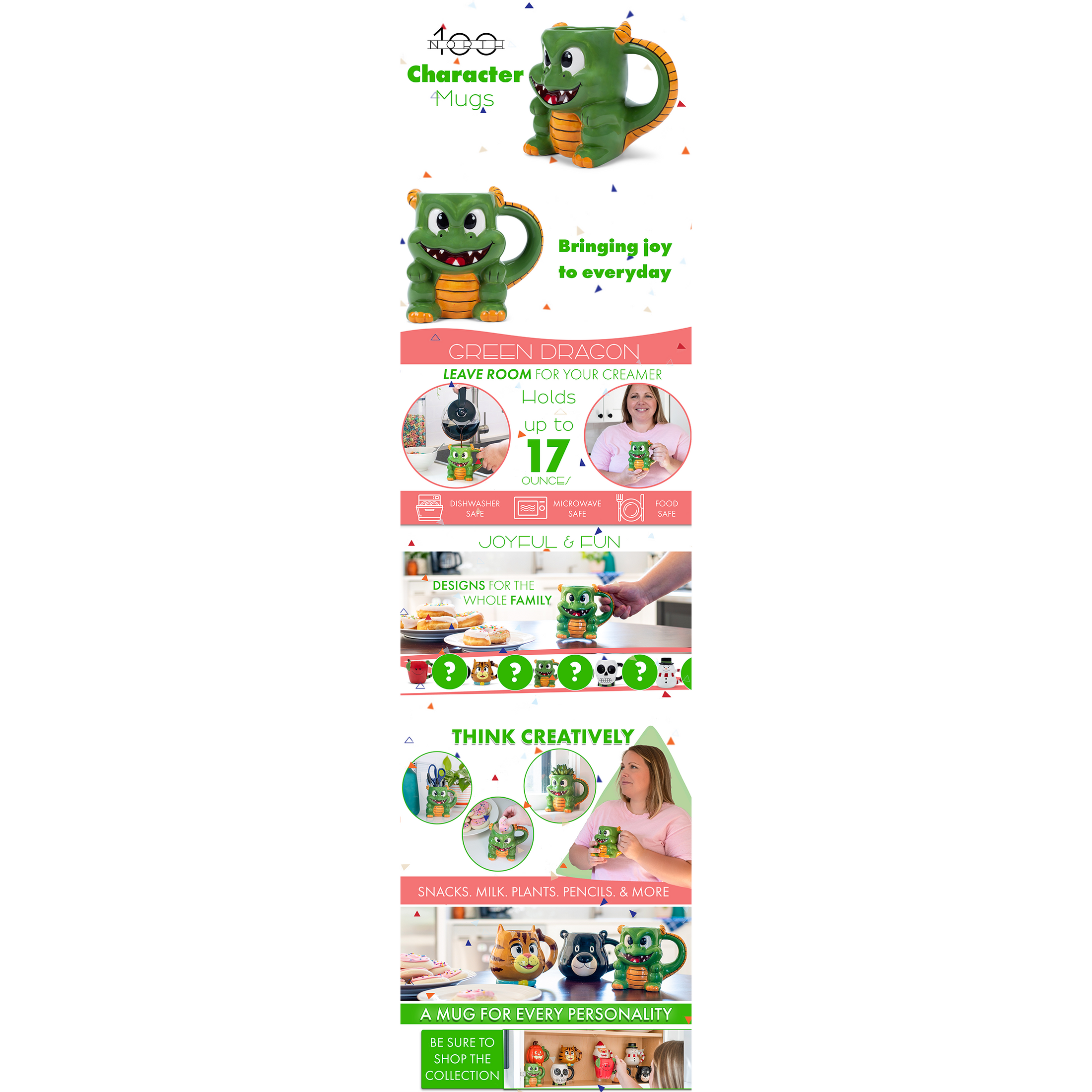 Sincerely Services designed 100 North A+ Content for Character Coffee Mugs