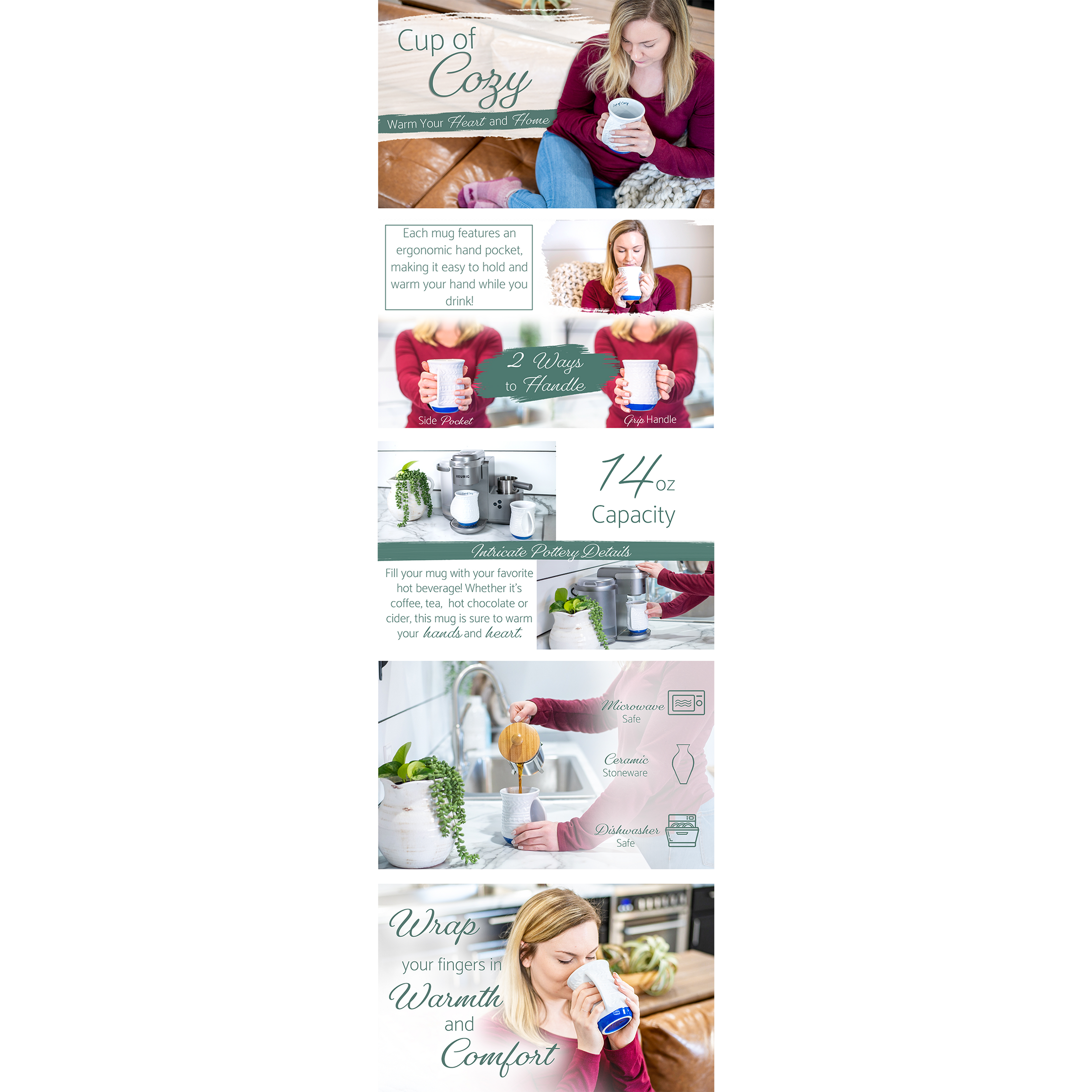 Sincerely Services designed Elanze Designs A+ Content for Coffee Mugs