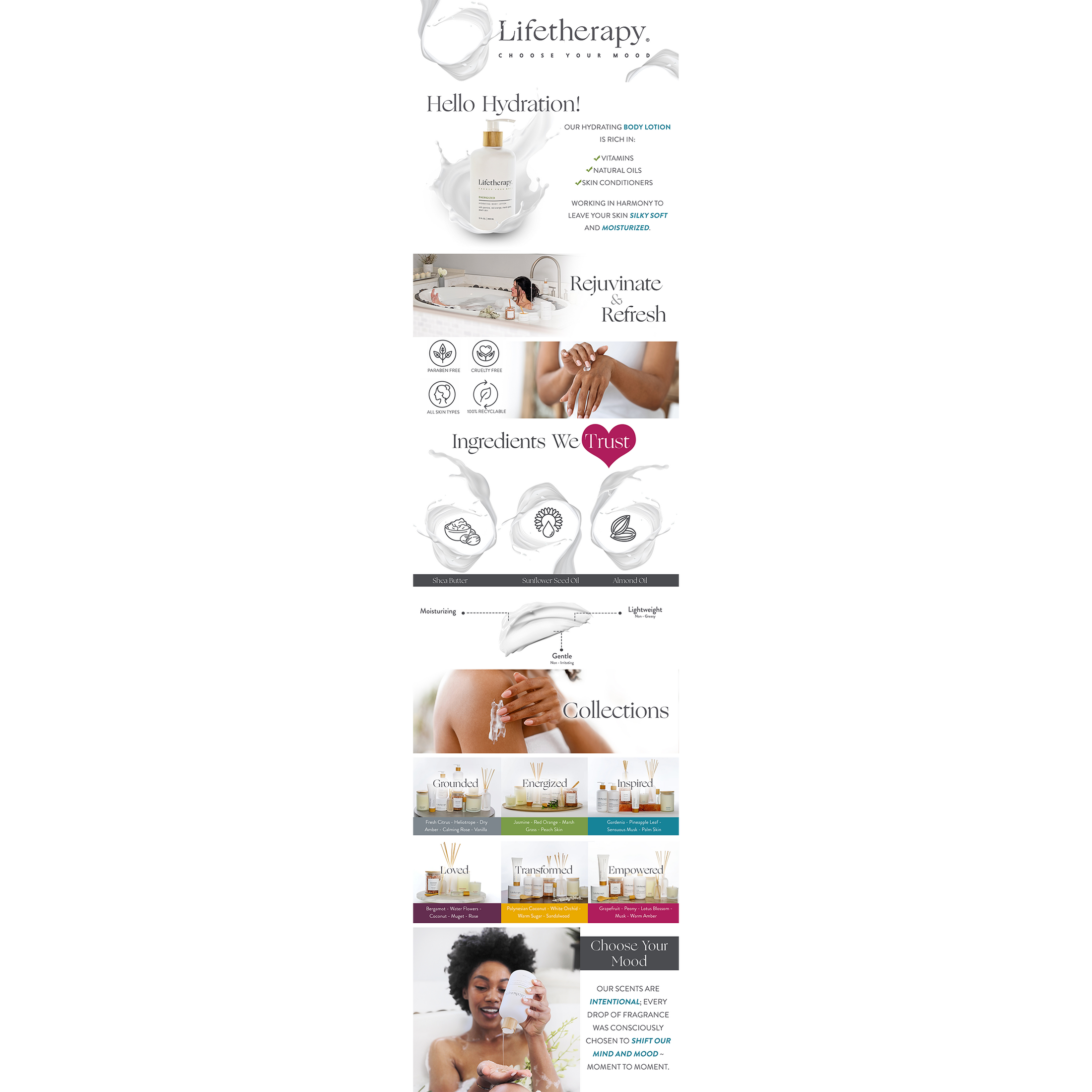 Sincerely Services designed Life Therapy A+ Content for Lotion